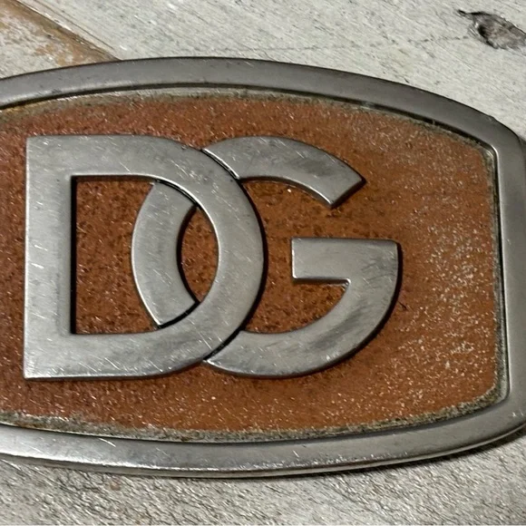 Super Rare 1980’s Dolce & Gabbana Leather & Metal Belt Buckle - Picture 2 of 3
